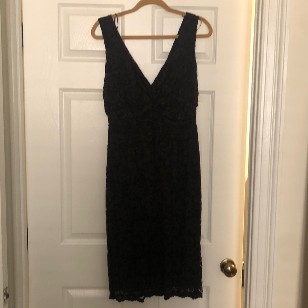 ABS black lace bodycon dress